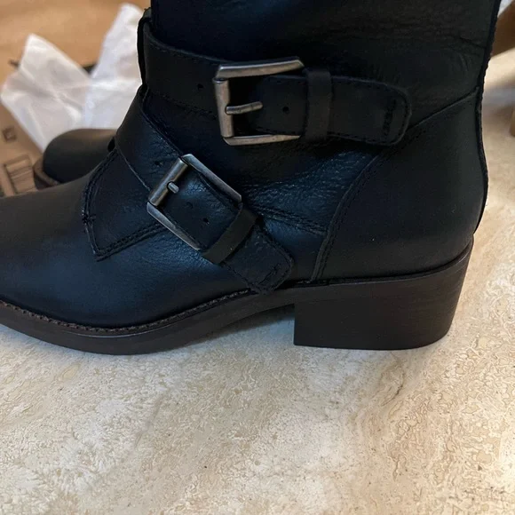 NEW - Lucky Brand LK-Katrina Black Leather Boots - MSRP $174 - Picture 2 of 9